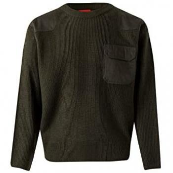 Jersey Grueso de Punto con Cuello Redondo Velilla - Color Verde Caza - Talla 2XL