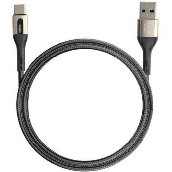 Cable USB a USB-C 3A Longitud 1,2 m Negro Sincronización y Carga Rápida