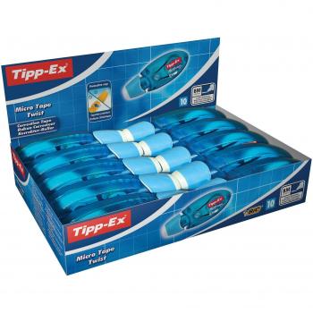 Tipp-Ex Micro Tape Twist Cintas Correctoras 8 m x 5 mm - colores Surtidos, Caja de 10 unidades