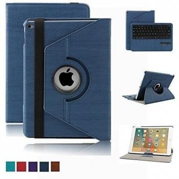 dingrich iPad aire 2 Teclado caso, nueva moda 360 Degree funda giratoria para iPad + teclado Bluetooth inalámbrico, magnético y desmontable + Protector de pantalla + lápiz capacitivo