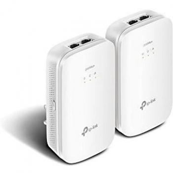TP-Link AV200 and TL-PA9020 Powerline Adapters with AC Pass Through Starter Kit, 2000Mbit/s Ethernet LAN, White, Set of 2