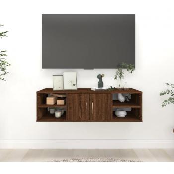 Estantería de pared madera contrachapada 102x30x29 cm en Blanco, Negro y Gris - Mueble de Almacenaje para Oficina, Estudio y Dormitorio