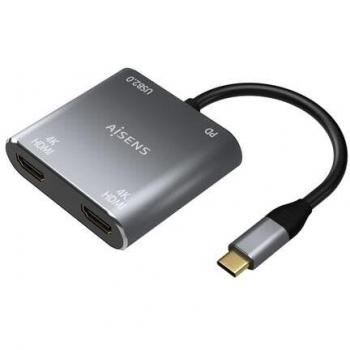 AISENS ADAPTADOR USB TIPO-C A109-0625 2X HDMI HEMBRA VGA HEMBRA USB TIPO-C MACHO USB HEMBRA USB TIPO-C