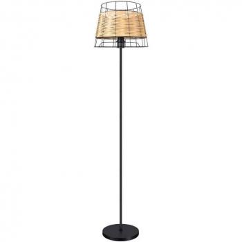 Pie de salón Burano 1xe27 forja/ratan 150x32x32 cm