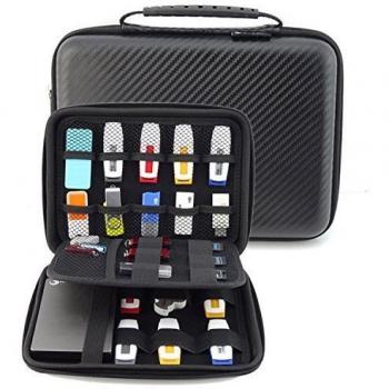GUANHE Organizador de carcasa rígida de accesorios de electrónica – Funda impermeable para Power Bank/USB/Disco duro