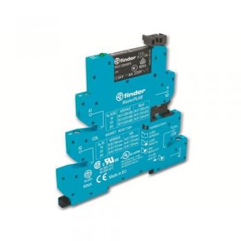 Finder Relé modular 39 Series, SPDT, 24V AC/DC, para carril DIN, 1 contacto inversor, 6A