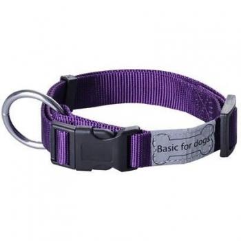 Wouapy Collar para Perro Basic Line, Collar púrpura de 39/60 cm para Perro Color Morado