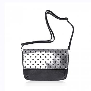 VENCA Bolso cerrado por solapa mujer by VencaStyle - 008808,PLATEADO/NEGRO,UNICA
