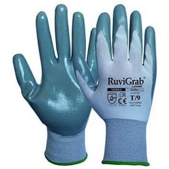 Ruvigrab Guante soporte textil, recubrimiento nitrilo gris