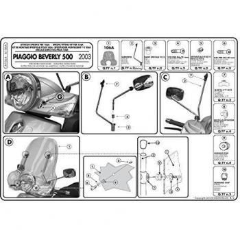 Kit anclajes Givi A106A Piaggio Beverly 125 / 250 / 300 / 400 / 500