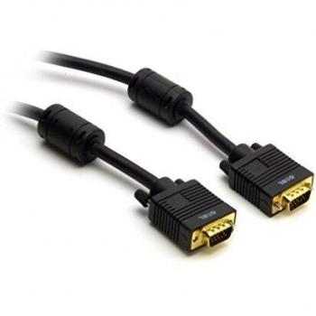 Cable VGA Macho a Macho GEBL HDD2349 con Doble Ferrita, 10 Metros, Color Negro