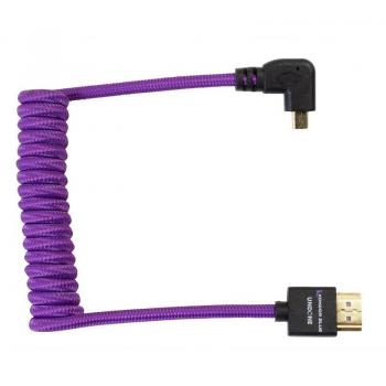 Kondor Blue Gerald Undone MK2 Full HDMI to Left Angle Micro HDMI Cable (12-24, Purple) for Sony/Fuji
