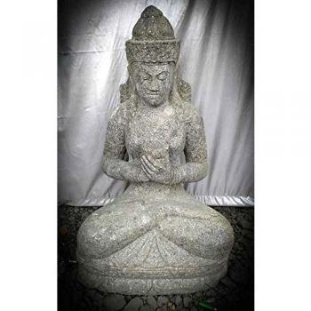 Estatua Diosa Balinesa Sentada con Flor para Jardín Zen 120 cm