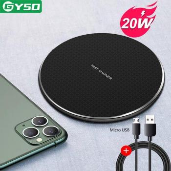 Cargador Inalámbrico Rápido Qi 20W para iPhone, Samsung, Huawei y Xiaomi
