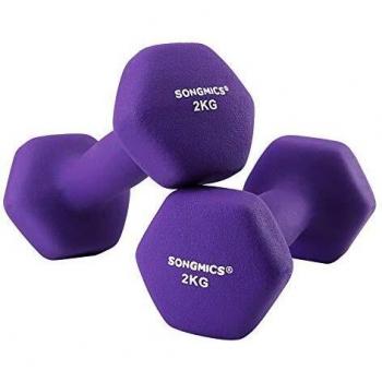 SONGMICS Juego de 2 Mancuernas para Gimnasio y Entrenamiento 2 x 2 kg SYL64PL