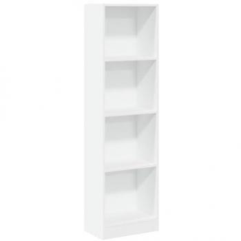 Estantería de madera de ingeniería blanca 40x24x143 cm