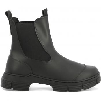Ganni Women's City Recycled Rubber Ankle Boots in Black, Size 36