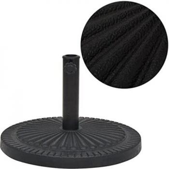 vidaXL Base de Sombrilla de Resina Redonda Negra 14kg Exterior Terraza Jardin