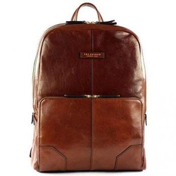 The Bridge Vespucci Brown Leather Laptop Backpack with 43 cm Compartment