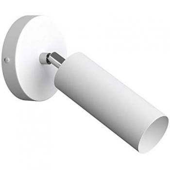 Lámpara de Pared Orientable de Metal con Bombilla Tub-E14, Color Blanco