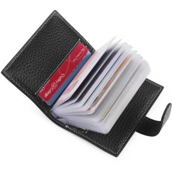 Teemzone RFID Blocking Tarjetero de Crédito Hombre Piel Portatarjetas de Mano Negro
