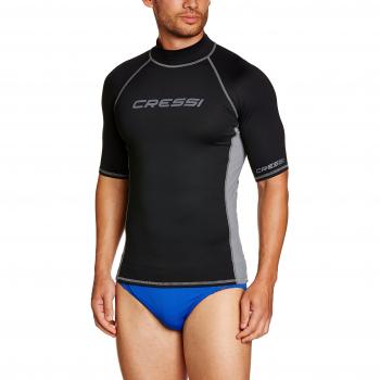 Cressi Rash Guard Short Sleeves - Camiseta de buceo, color negro / gris, talla S/2