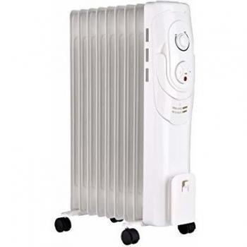 HAVERLAND Hat-9 | Radiador de Aceite | 2000 W | 22m² | Termofluido | Portátil con Ruedas | 3 potencias | Blanco