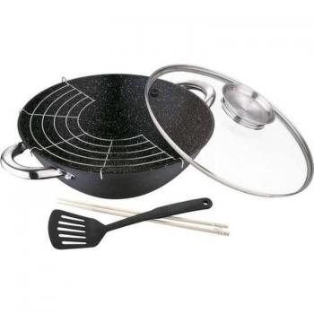 Set de Wok 28 cm en hierro fundido con accesorios