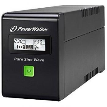 PowerWalker Vi 600SW/FR Line-Interactive Sistema de alimentación ininterrumpida - UPS, 600 VA, tecnología Line-Interactive, salida sinusoidal pura, puertos USB y RS232, protección contra sobretensiones, diseño compacto y