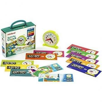 Miniland- Activity Clock Reloj para niños, Multicolor