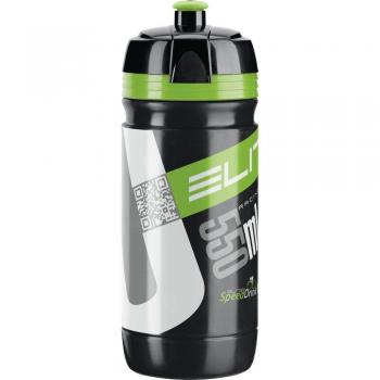 Elite Corsa - Bidón de ciclismo, color negro/verde, 550 ml