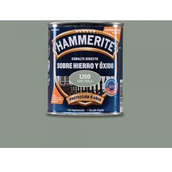Hammerite Esmalte directo sobre hierro y óxido Liso Brillante Gris Perla 750 ml