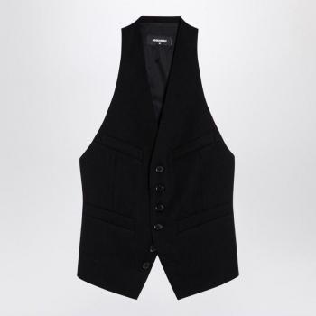 Dsquared2 Women's Black Wool Waistcoat Size 38 S75FB0163S78136