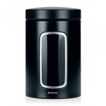 Brabantia 333521 Bote de Mirilla, 1.4 L, Acero Inoxidable, Negro, centimeters