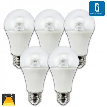 Aigostar - 182342 - pack de 5 bombillas led a60 big angle, 10w, casquillo gordo e27, 750 lumen, luz calida 3000k