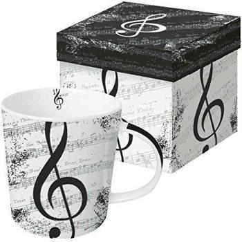 Taza de Porcelana I Love Music con Caja Regalo - Ideal para Té y Café