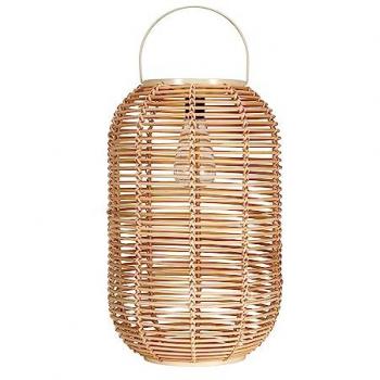 Linterna solar LED Pauleen Sunshine Nature, Beige, Ratan/Metal/Plástico, Luz Cálida, LED integrado