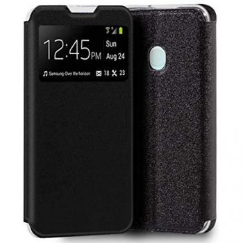 Funda Libro Soporte con Ventana Negra para Samsung Galaxy A21s