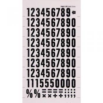 Apli Numeros Transferibles - 15mm - Facil Aplicacion - Negros Intensos - 105 Caracteres - Negro