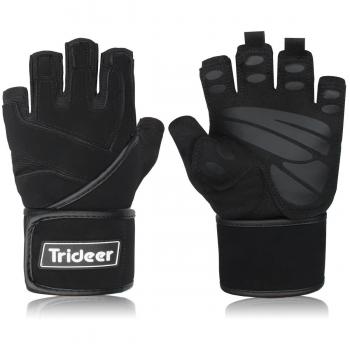 trideer® Guantes de levantamiento de peso, Gimnasio Entrenamiento crossfit deporte Fitness Entrenamiento de, la mitad Dedos Guante De Luz