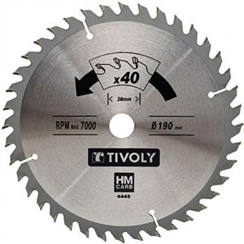 Disco Sierra Circular Z40 190 Mm - Hoja de sierra circular de Ø190mm, con 40 dientes de carburo, excelente acabado, ideal para cortar madera dura y laminada