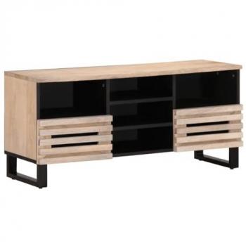 Mueble de TV madera maciza de mango 100x34x46 cm, soporte de TV, aparador de TV, mueble HiFi, banco de TV, armario de TV, mueble multimedia