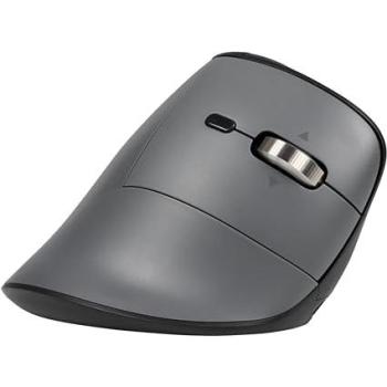 Ratón Vertical Ergonómico BakkerElkhuizen FastForward Pro 3 Modos, Inalámbrico RF, Bluetooth y USB-C, 5000 DPI, Negro y Gris