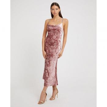 Vestido Lencero Midi De Terciopelo Satinado