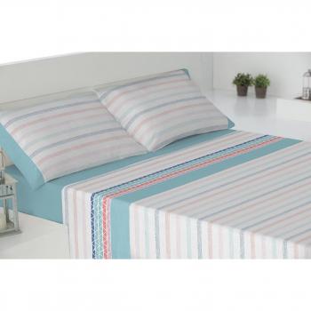 Todomueble Mahón Juego de Sábanas cama de 160 , Algodón-Poliéster, Azul