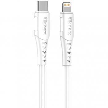 Cable Qcharx Sofia Tipo C A Lightning 3A 20W - 1m - PVC Blanco