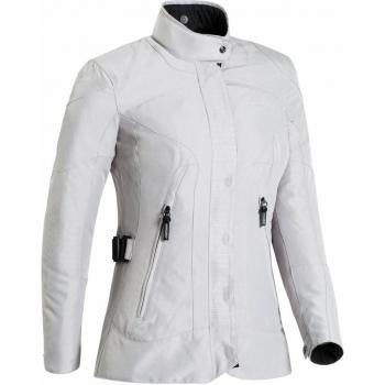 Chaqueta de moto mujer Ixon Bloom, chaqueta textil de motocicleta para damas, color beige, talla S
