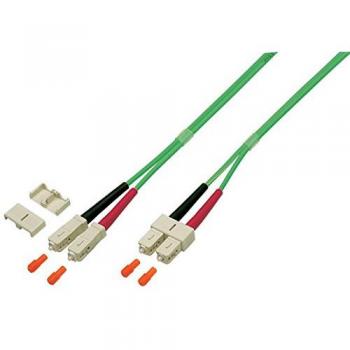 Cable de Fibra Óptica SC/SC 50/125 Multimodal OM5 LSZH Verde Lima 5m