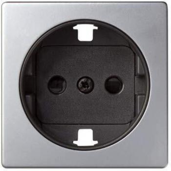 Simon 82041-33 Simon-82041-33 Tapa Enchufe 2p+TT schuko+segur. s82 ALU Mate Ref. 6558233231, Gris / Negro