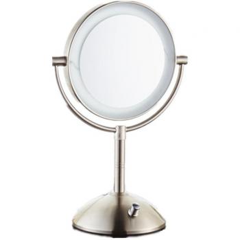LifenewBaby 7 Pulgadas LED Doble Cara Maquillaje Espejo 1 x/3 x aumentos Cromo Iluminado Espejo para afeitarse cosméticos Mesa tocador para Dormitorio/Cuarto de baño/de Viaje